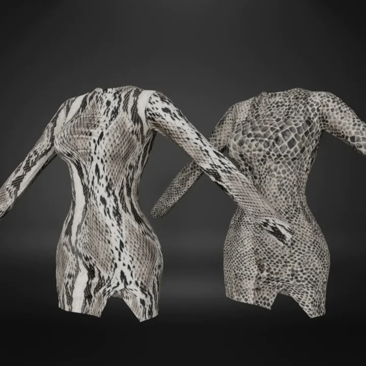 Women's dress of snake skin