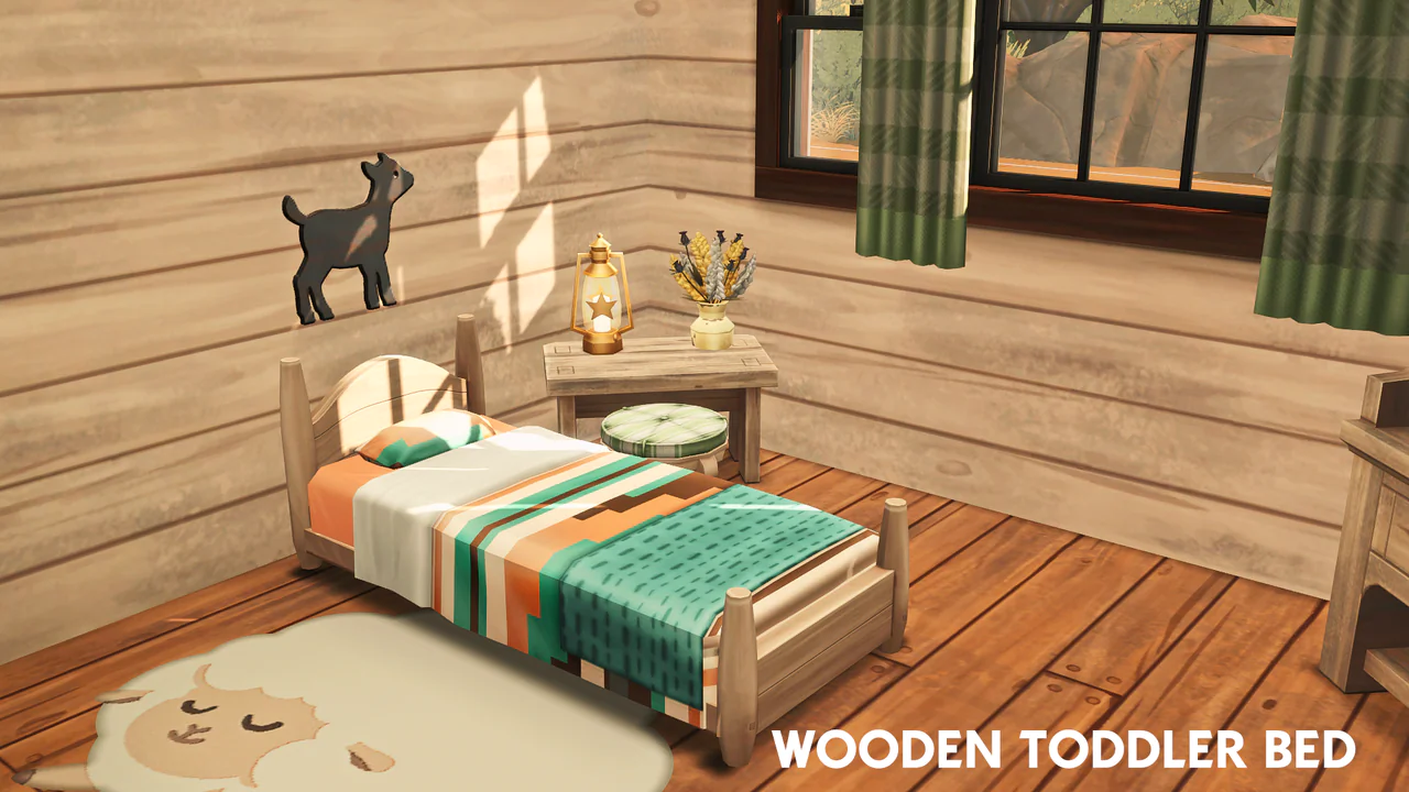 Wooden toddler bed