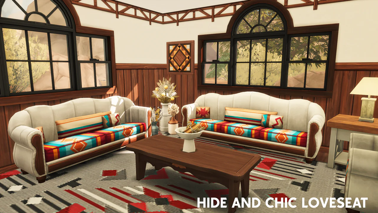 Hide and chic loveseat
