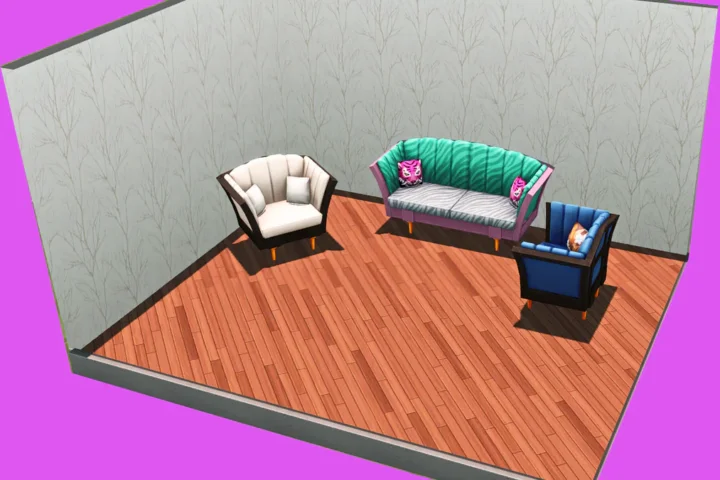 Maximalist's dream loveseat and chair