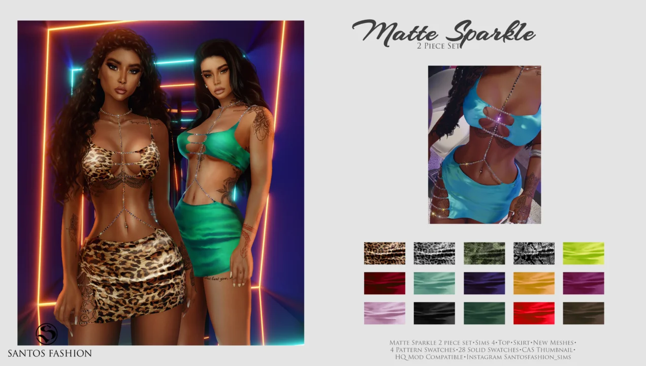 Matte Sparkle 2 Piece Outfit
