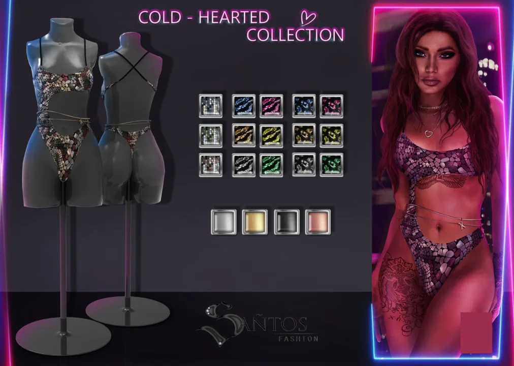 Cold Hearted Bodysuit with Belly Chain