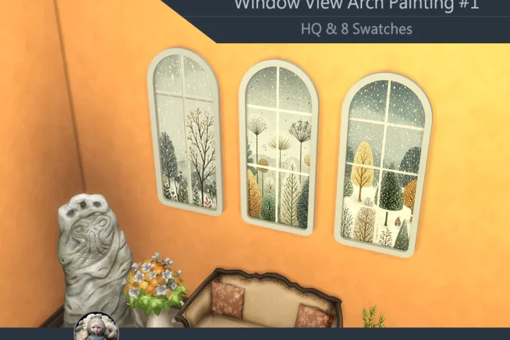 HQ Window View Arch Painting #1 Samtuse963