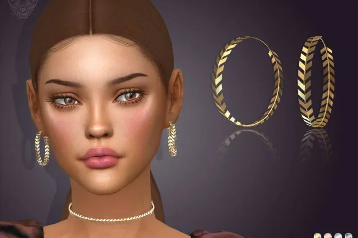 Leaf Hoop Earrings