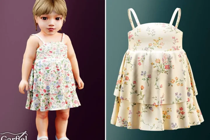 Infant - Soft floral layered sundress for warm spring and summer days