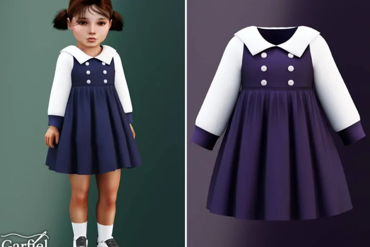 Toddler - Classic collared dress with soft layered charm