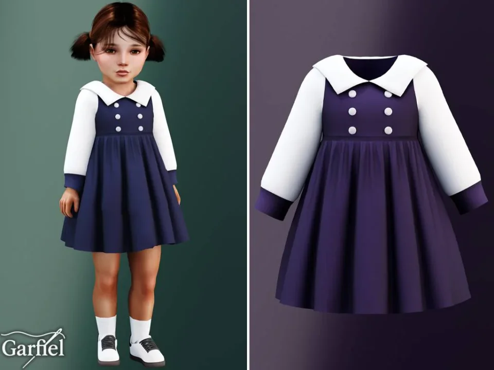 Toddler - Classic collared dress with soft layered charm