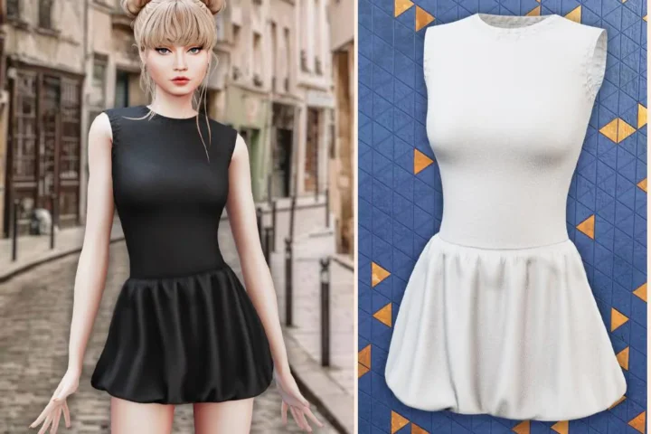 Minimalist flare mini dress