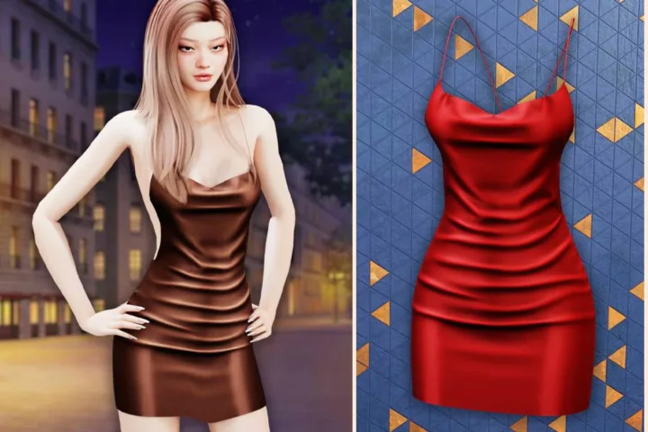 Sleek satin slip dress
