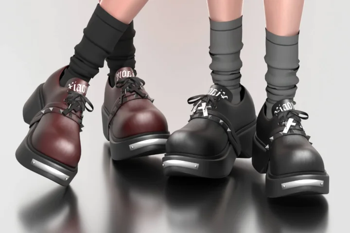studded cross toe-cap shoes