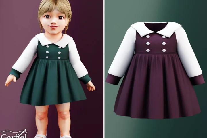 Infant - Sweet collared dress with gentle vintage charm