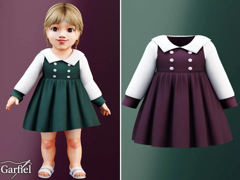 Infant - Sweet collared dress with gentle vintage charm