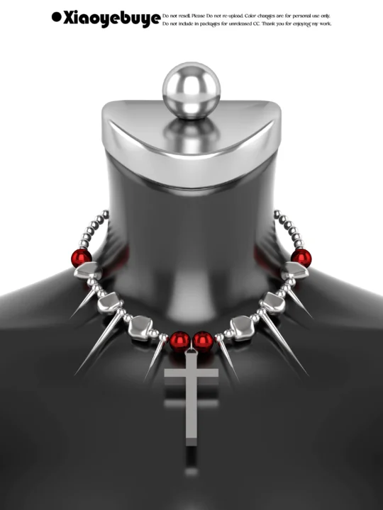 Cross-punk metal necklace