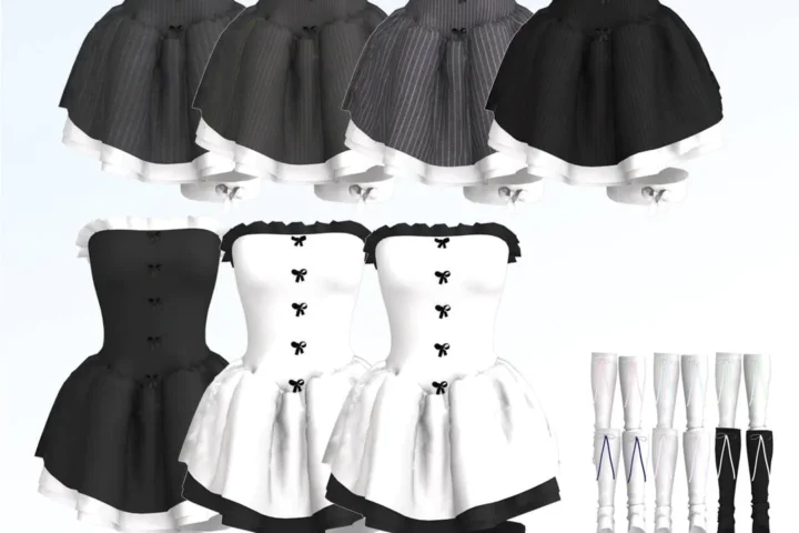 [charon&roqiqi]tube top dress