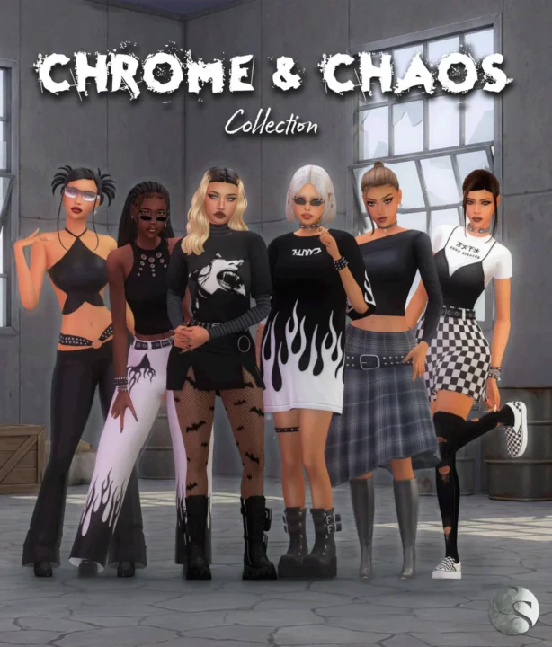 Коллекция хрома и хаоса для симочек "Chrome & Chaos Collection"