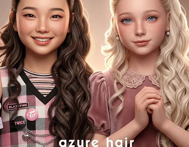 Прическа для девочек - Azure Hair Set - Kids (No Bangs)