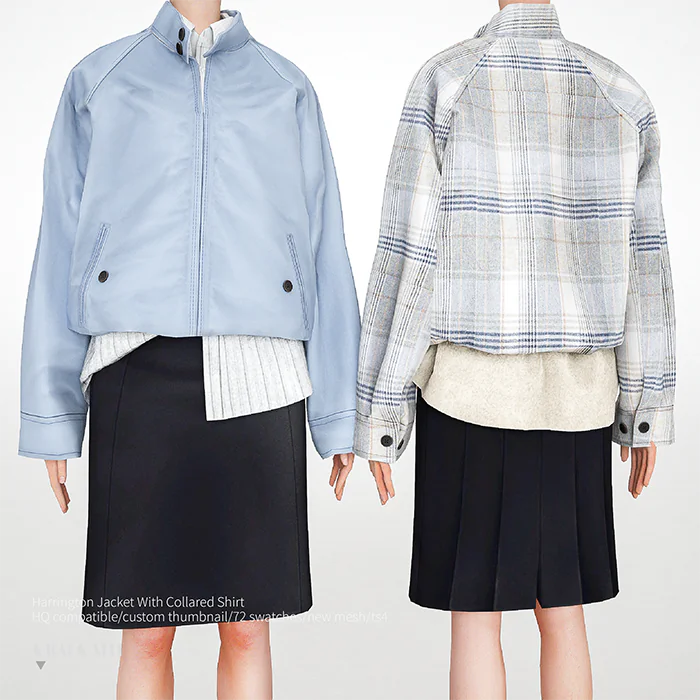 Harrington Jacket With Collared Shirt