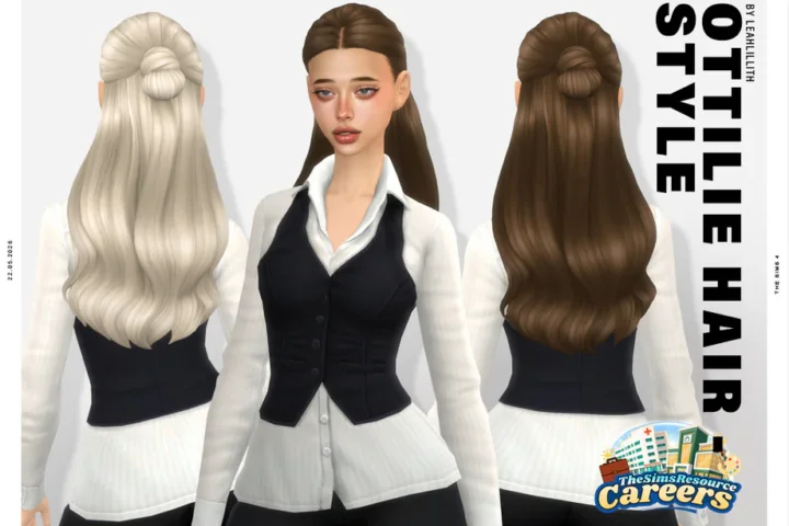 Женская прическа - Ottilie Half-Up Bun Hairstyle