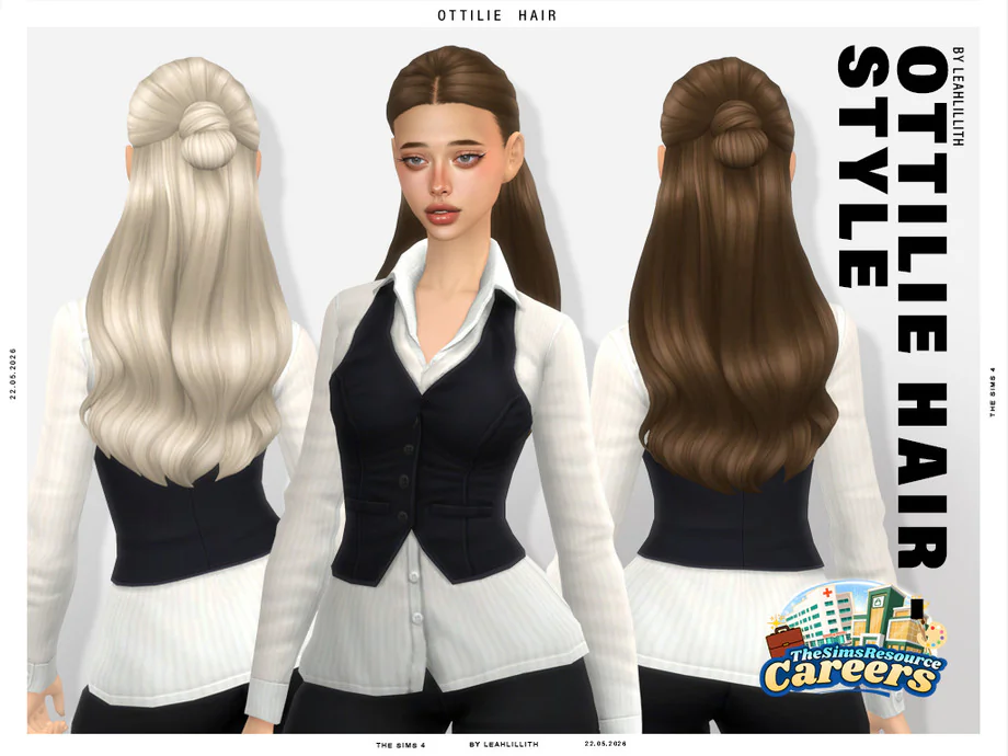 Женская прическа - Ottilie Half-Up Bun Hairstyle