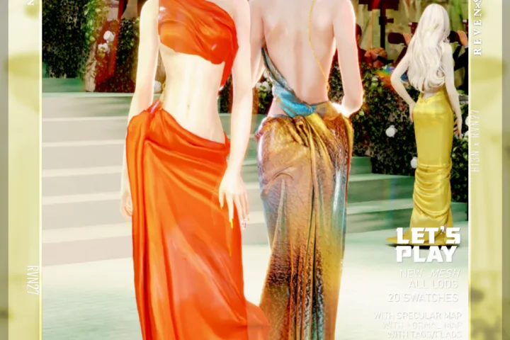 Ethereal Flowing Draped Evening Dress
