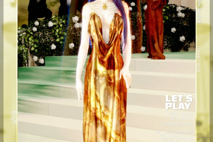 Flowing Draped Sophisticated Evening Dress