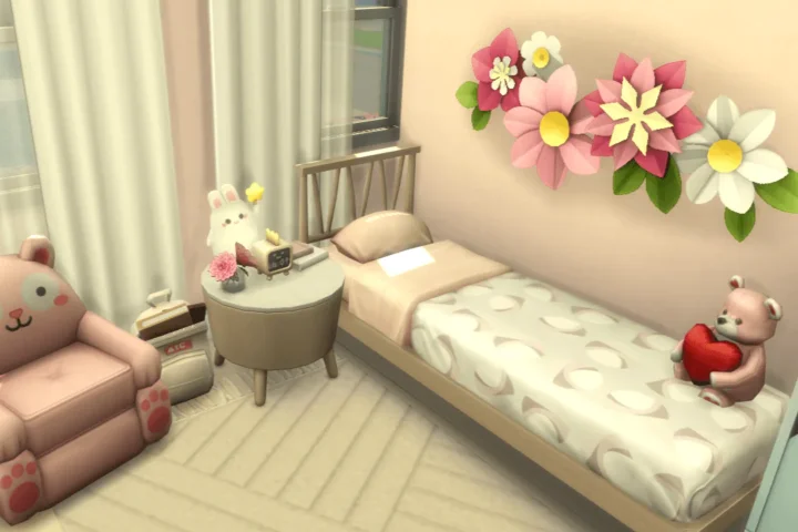 Pink Spring Themed Kids Bedroom