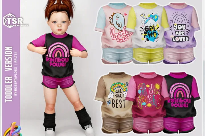 Toddler Girl SET - Cute Printed T-Shirt with Shorts