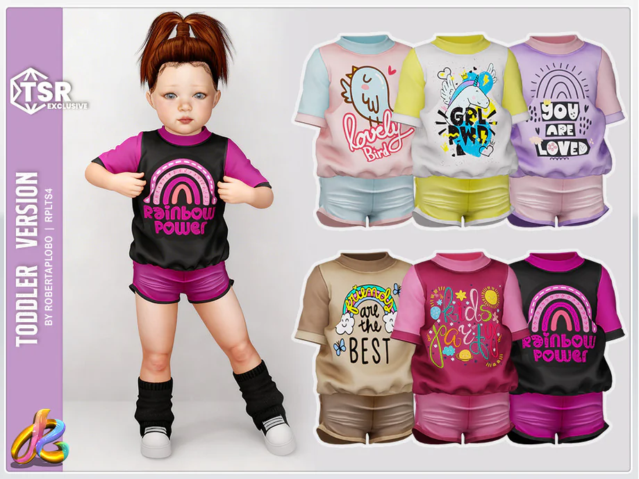 Toddler Girl SET - Cute Printed T-Shirt with Shorts