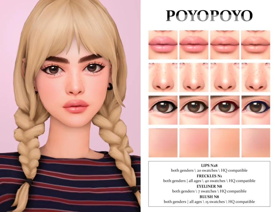 Makeup Set N19 | LIPS N28 | FRECKLES N1 | EYLINER N8 | BLUSH N8