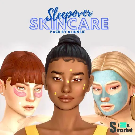 Сет для ухода за кожей "Sleepover Skincare Pack" для Симс 4