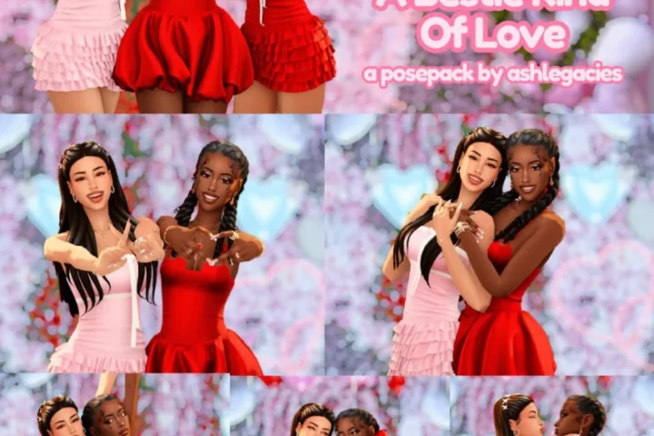 Ashlegacies - Bestie Kind of Love Posepack - Collab with Wisteria Sims