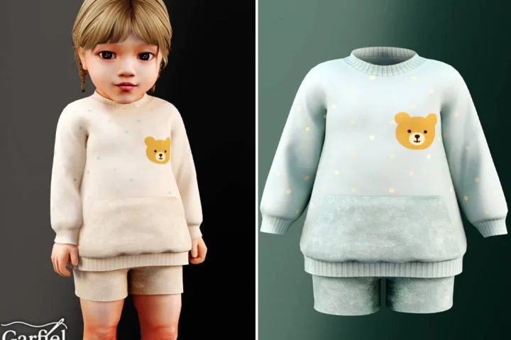 Infant - Cozy bear lounge set with playful dotted print