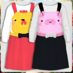 Toddler Animal Heads Dungaree Skirts