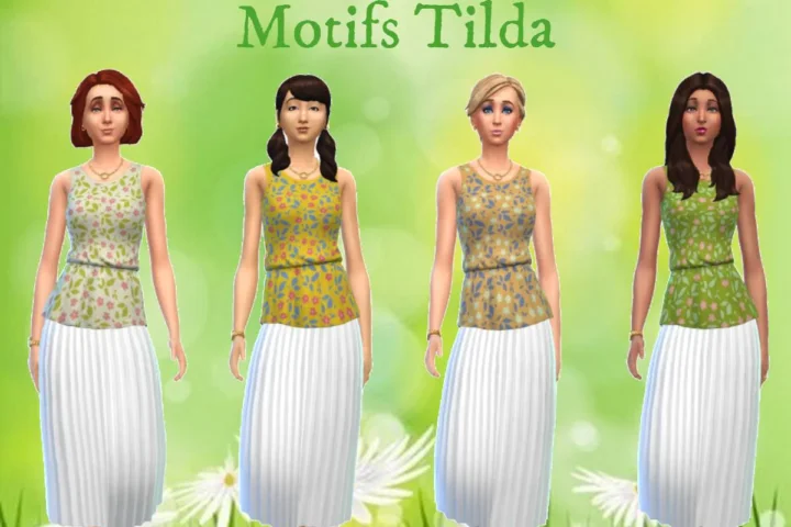 Blouse Peplum // Look floral // Recolor top basegame
