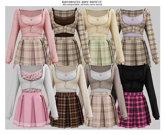 Romantic day outfit для Sims 4