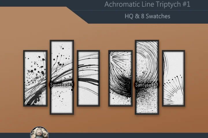 HQ Achromatic Line Triptych #1 Samtuse963