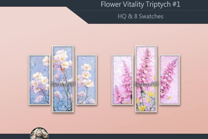 HQ Flower Vitality Triptych #1 Samtuse963