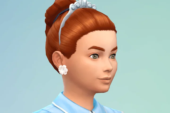 Fabric flower earring - Child ver