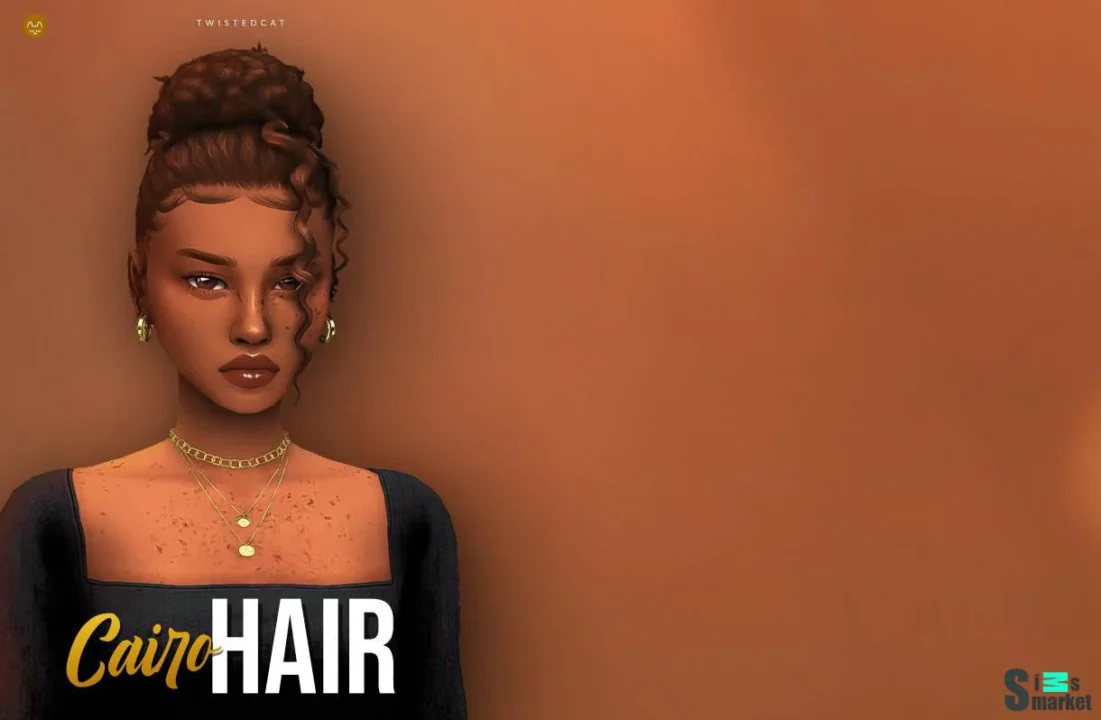 Женская прическа "Cairo Hair" для Симс 4