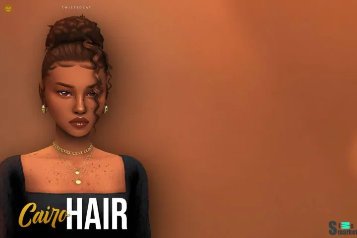 Женская прическа "Cairo Hair" для Симс 4