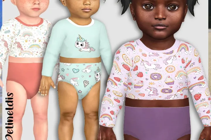 Infants Cute Unicorn Beachwear