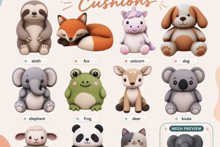 Knitted Animal Cushions7