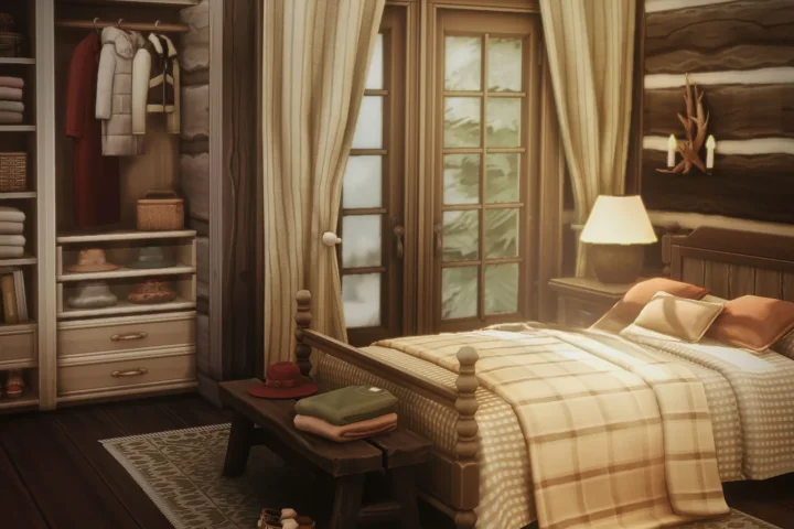 Спальня "Cozy Cabin Collection - Bedroom" для Симс 4