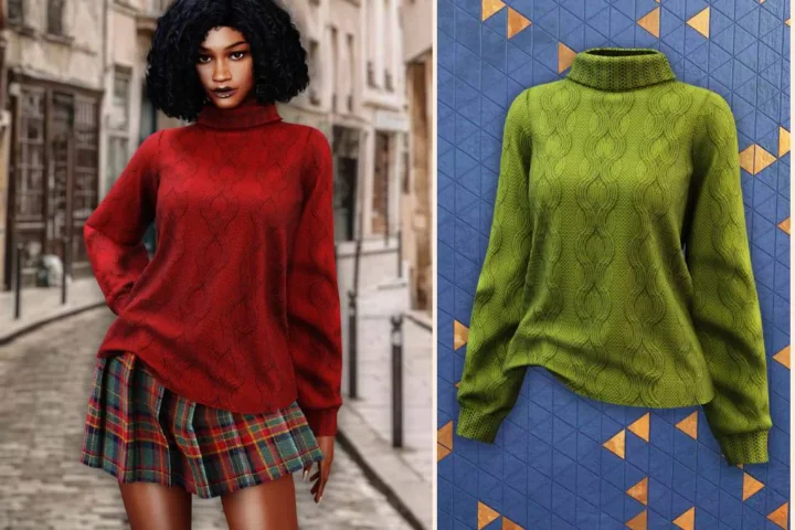 Cozy cable knit turtleneck sweater