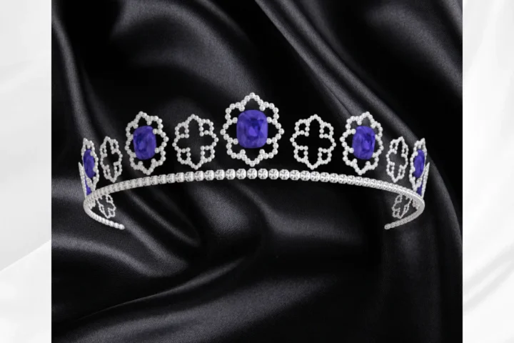 Royal Sapphire Halo Tiara