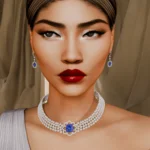 Royal Sapphire Halo Necklace