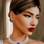 Royal Sapphire Halo Stud Earrings