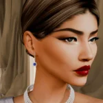 Royal Sapphire Halo Drop Earrings