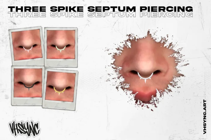 [VHSync] Three Spike Septum Piercing