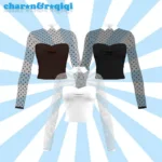 [charon&roqiqi]Polka dot lace_top